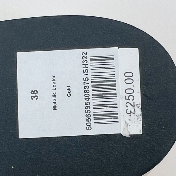 ME+EM Metallic Loafers Gold Women's Size EU38‎ / US7 Italy - Picture 9 of 9